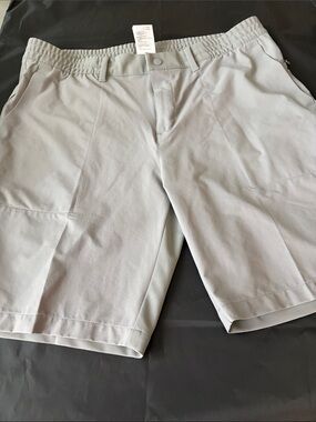 adidas Light Gray Athletic Shorts with Elastic Waist